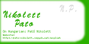 nikolett pato business card