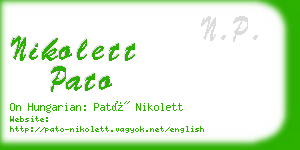 nikolett pato business card